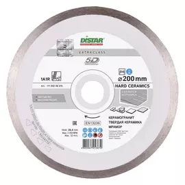 диск алмазный DISTAR Hard ceramics 200x25х1,6 мм, сплошной