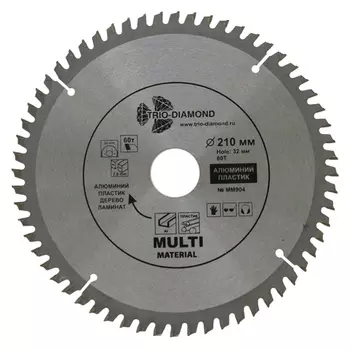 диск пильный TRIO-DIAMOND MultiMaterial универсальный 210х30/32мм 60 зубьев