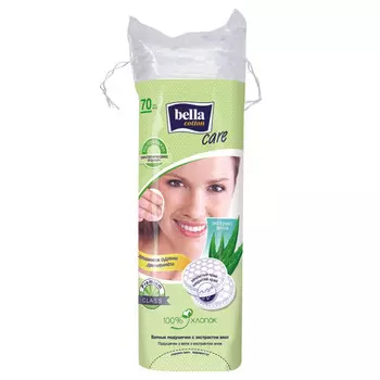 диски ватные BELLA Care 70шт с экстрактом алоэ, круглые
