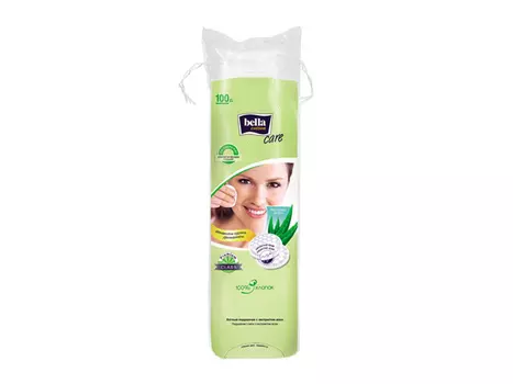 диски ватные BELLA Care 100шт с экстрактом алоэ, круглые
