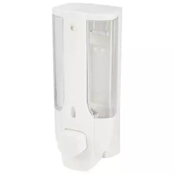 диспенсер РЫЖИЙ КОТ для жидкого мыла 8х8х18,5см 0,35л пластик белый