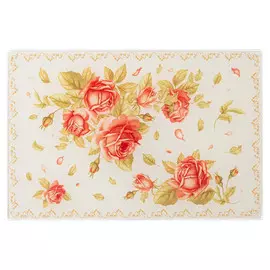 доска разделочная AGNESS Корейская роза 20х30х0,4см прямоугольная стекло