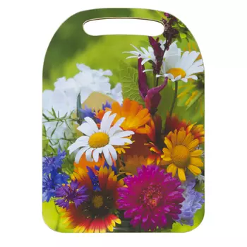 доска разделочная Цветы/8 марта 21х29 см, деревянная