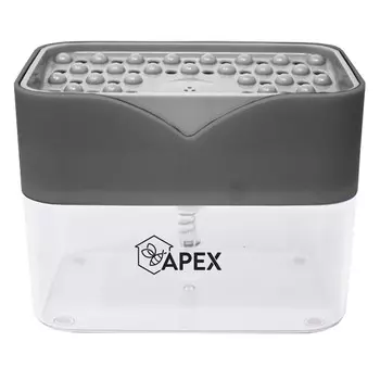 дозатор APEX 0,5л 13х9х10см для моющего средства с подставкой для губки пластик