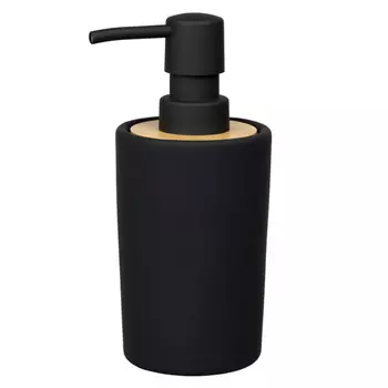 дозатор для жидкого мыла АКВАЛИНИЯ Blackwood керамика черный/бамбук