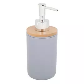 дозатор для жидкого мыла пластик бамбук серый