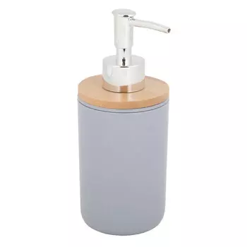 дозатор для жидкого мыла пластик бамбук серый