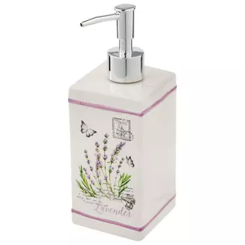 дозатор для жидкого мыла РЫЖИЙ КОТ Лаванда керамика белый