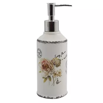 дозатор для жидкого мыла VITARTA Fleurs керамика пластик бежевый