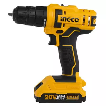 дрель-шуруповерт INGCO CDLI20028 20В Li-ion 1,5Ач 2 АКБ P20S
