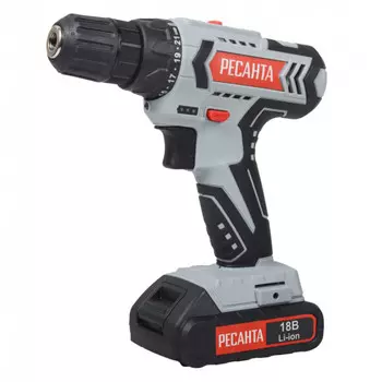 дрель-шуруповерт РЕСАНТА ДА-18-2ЛК 18В Li-lon 2Ач 2 аккумулятора