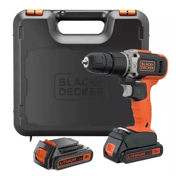 дрель-шуруповерт ударная BLACK&amp;DECKER BCD003C2K-QW 18В Li-Ion 1,5Ач 2 аккумулятора