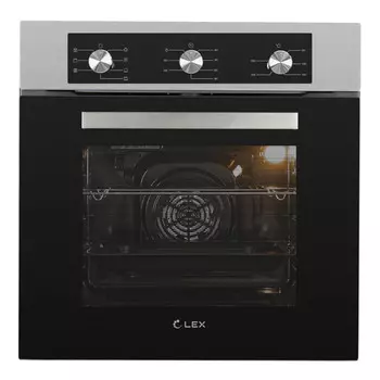 духовка электрическая LEX EDM 072 IX 60л 7 режимов конвекция черный