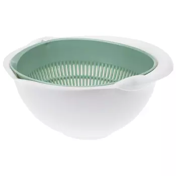 дуршлаг IDEA 22см с миской для крупы пластик фисташковый