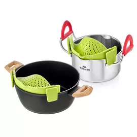 дуршлаг WALMER Vegan слив для кастрюли 30см сталь, силикон