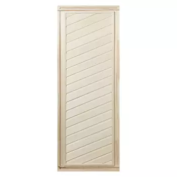 дверь для бани глухая диагональная 1,9х0,7м липа в комплекте