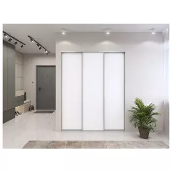 дверь-купе ELEGANT 2452х783мм белый ЛДСП/алюминий