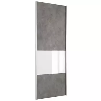 дверь Прайм из 3х секций 1100х2300х40мм ДСП/стекло бетон/белое стекло