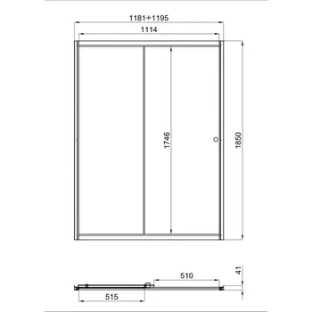 дверь в нишу TRITON Слайд 120х185см белый