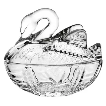 емкость КОРАЛЛ Лебедь 13,5х9 см с крышкой стекло