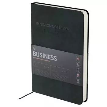 ежедневник недатированный BG Business Graphite 136л А5 70 г/кв.м мягкий переплет кожзам темно-серый