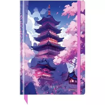 ежедневник недатированный BG Китайский Пейзаж 136л А5 70 г/кв.м глянцевая ламинация на резинке 7бц