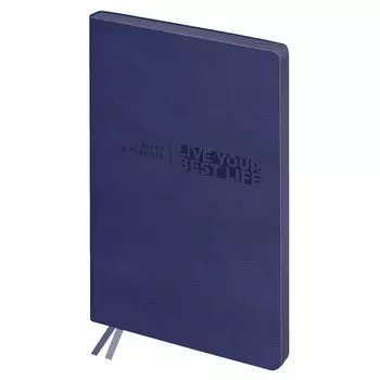 ежедневник недатированный BG Waltz Blue 136л А6+ 70 г/кв.м мягкий переплет кожзам цветной срез