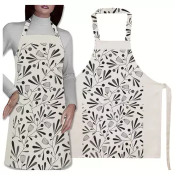 фартук Ягодки 60х70см серый, арт.050-Ягодки