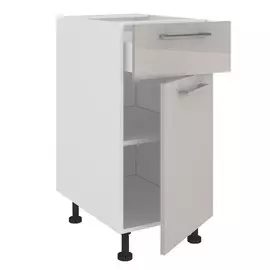 фасад 1 ящик + дверь АВЕРНО 596x716x16мм лакированная ЛДСП серый перламутровый