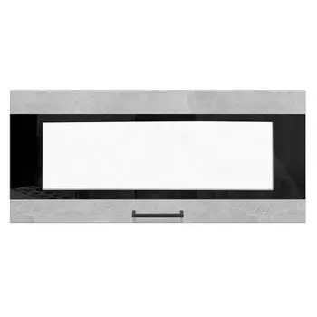 фасад Амо со стеклом 796x356мм МДФ бетон светлый