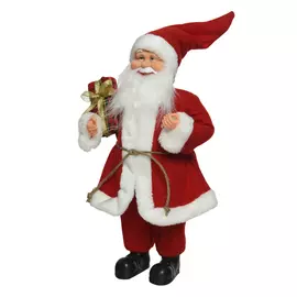 фигура Дед Мороз с подарком 30см красный