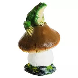 фигура садовая Гриб с лягушкой малый 23см