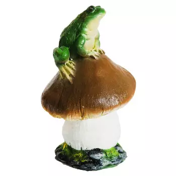 фигура садовая Гриб с лягушкой малый 23см