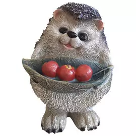 фигура садовая Ёжик маленький с яблоками 15см