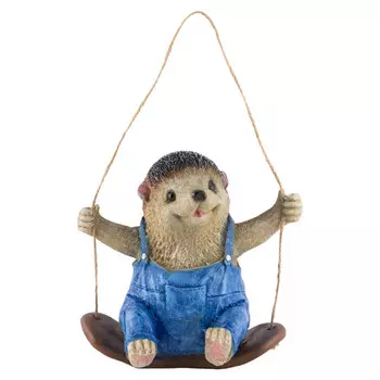 фигура садовая Ёжик на качелях 18см