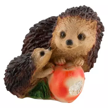 фигура садовая Ёжики с яблоком 18см
