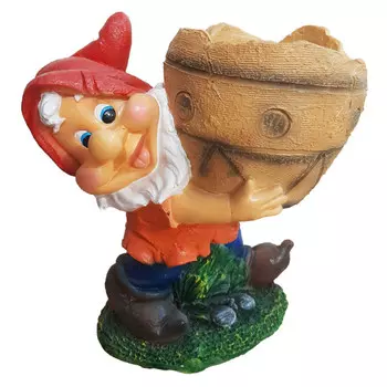 фигура садовая кашпо Гном 22см полистоун