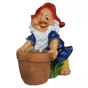 фигура садовая кашпо Гном 40см полистоун
