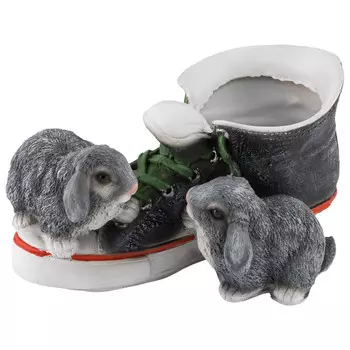 фигура садовая Кед с зайцами 14см