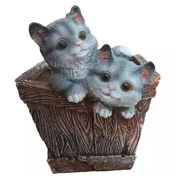 фигура садовая кашпо Котята 21см полистоун
