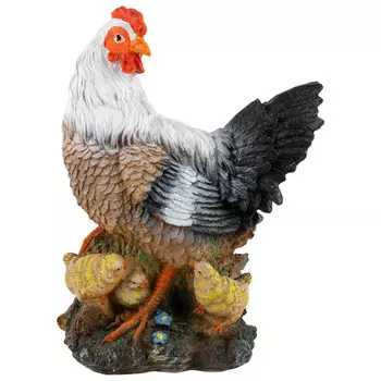 фигура садовая Курица с цыплятами 40см