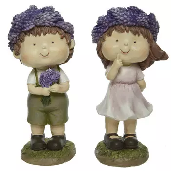 фигура садовая Мальчик/Девочка 17,5см терракота в асс-те