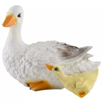 фигура садовая навесная Утка с утёнком 20см полистоун