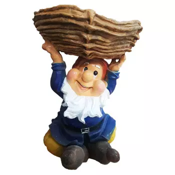 фигура садовая поилка Гномик 31см полистоун