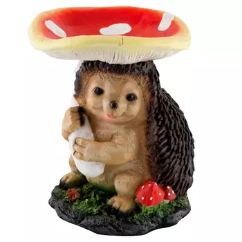 фигура садовая поилка Ёжик под мухомором 23см