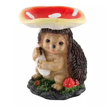 фигура садовая поилка Ёжик под мухомором 23см