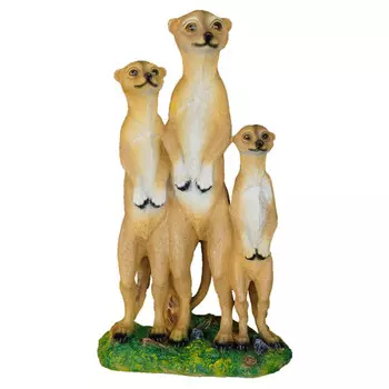 фигура садовая Сурикаты трио 41см полистоун
