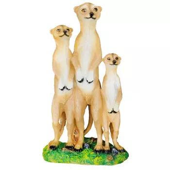 фигура садовая Сурикаты трио 41см полистоун