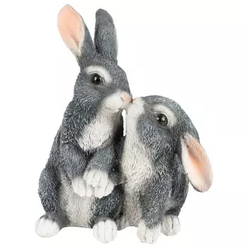 фигура садовая Зайчата целуются 23см