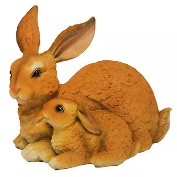 фигура садовая Зайчиха с зайчонком 30см